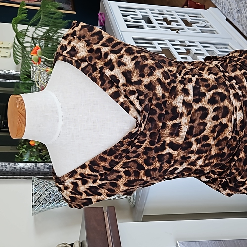 Leopard dress. Size large.  INC.